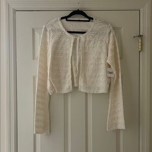 Altar'd State Cream Textured Long Sleeve Top
